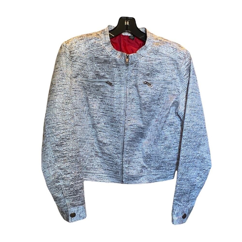 Skye's The Limit Silver Metallic Jacket Size Medium